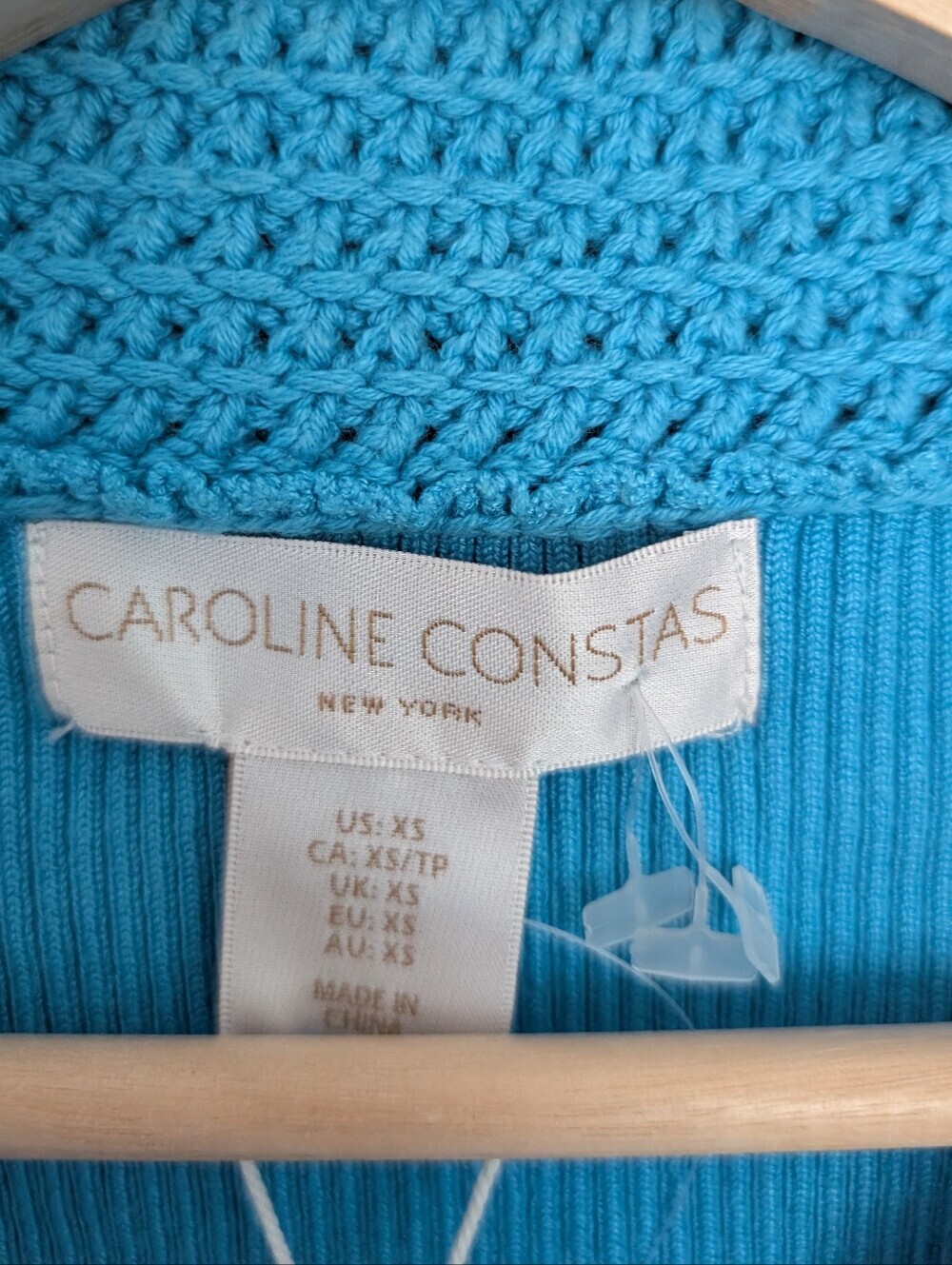 NWT Caroline Constas Ribbed Polo Crochet Collared Tank Top Women's Size XS - Picture 4 of 9